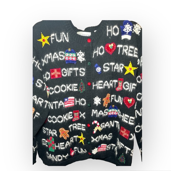 Marisa Christina Vintage Christmas Sweater with Audible Sleigh Bells - Picture 3 of 4